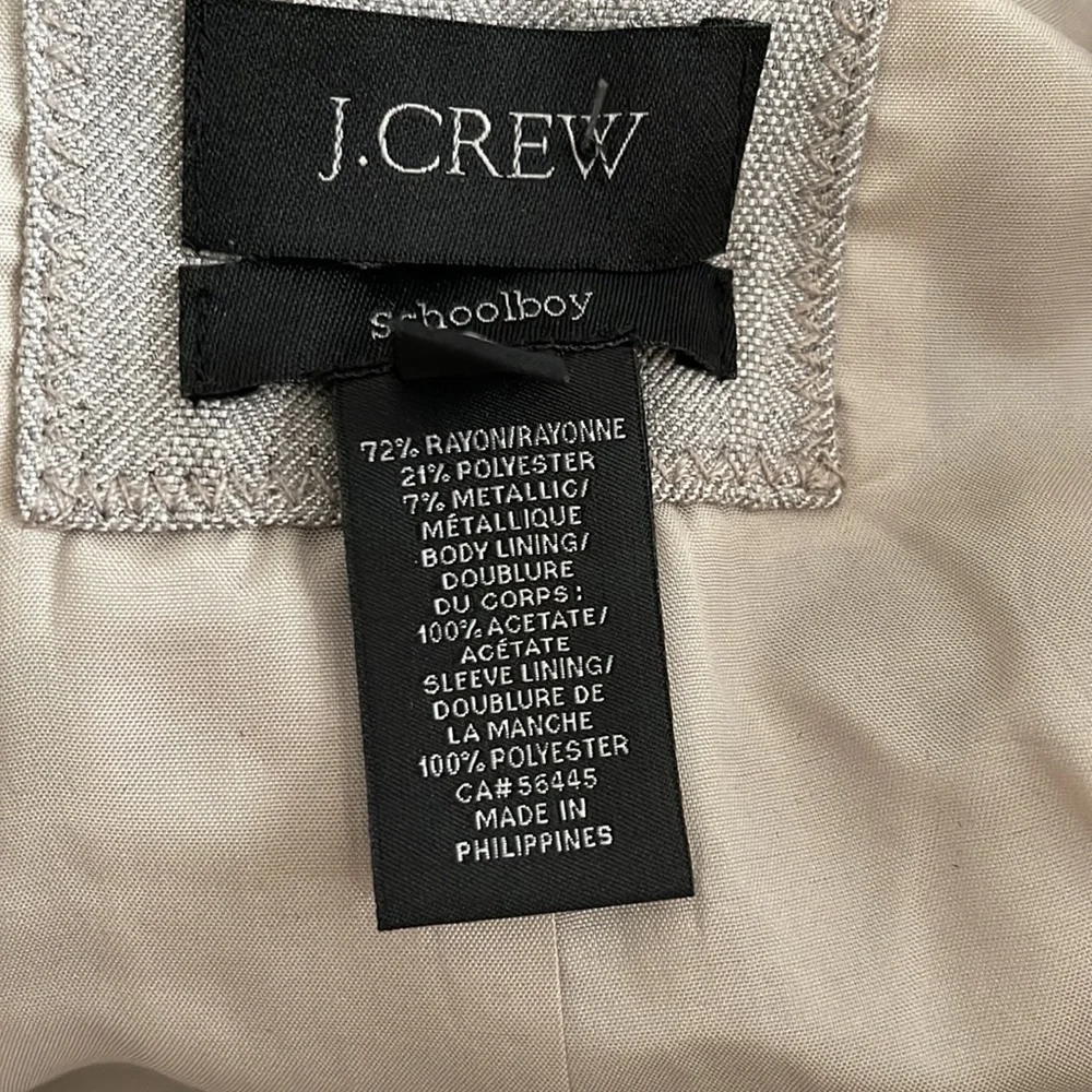 J. Crew Schoolboy Gray Metallic Blazer Size 4